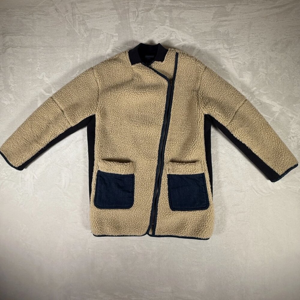 Scotch and Soda Sherpa Jacket Women Size S / P Pockets Full Zip Amsterdam Blauw
